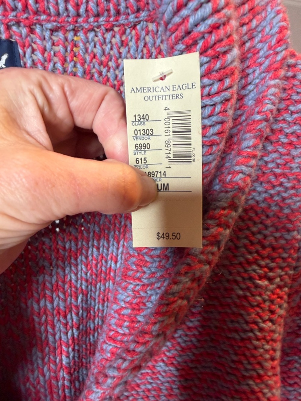 American Eagle Outfitters Pink Multi Shawl Collar Button Cardigan - Picture 2 of 2